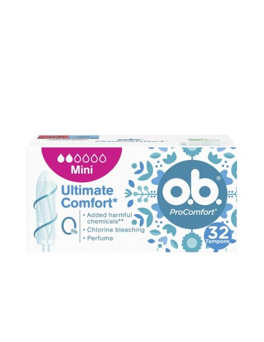 OB TAMPONES SIN APLICADOR 32 UDS MINI