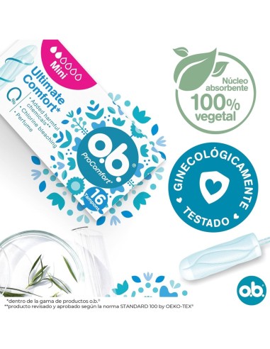 OB TAMPONES SIN APLICADOR 32 UDS MINI