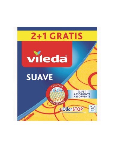 VILEDA BAYETA SUAVE AMARILLA PACK 2 + 1 GRATIS