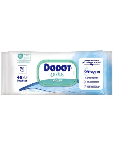 DODOT TOALLITAS BEBE AQUA PURE 48 UDS. 0% PLASTICO ENVASE