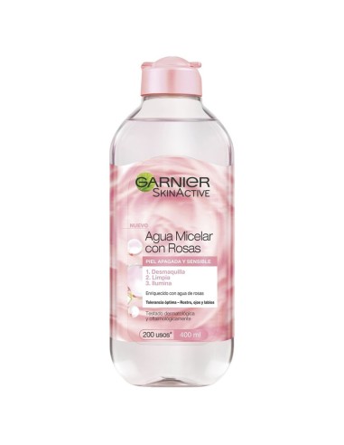 GARNIER AGUA MICELAR 400ML CON AGUA DE ROSAS