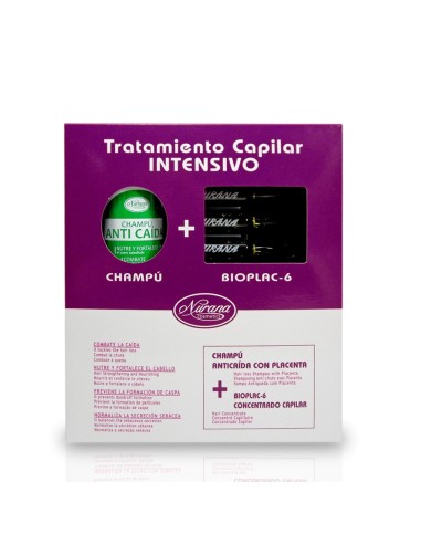 NURANA BIOPLAC TRATAMIENTO ANTICAIDA CHAMPU + 6 AMPOLLAS CONCENTRADO CAPILAR