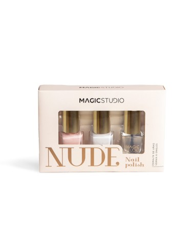 MAGIC STUDIO SET 3 LACAS DE UÑAS COLECCION NUDE