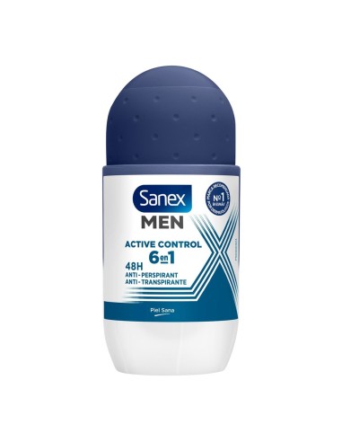 SANEX DESODORANTE ROLL-ON MEN ACTIVE CONTROL 6 EN 1 48 HORAS 50ML