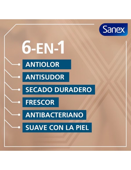 SANEX DESODORANTE ROLL-ON MEN ACTIVE CONTROL 6 EN 1 48 HORAS 50ML