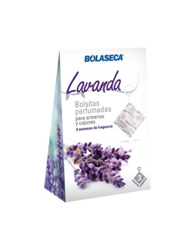 BOLASECA AMBIENTADOR ARMARIOS Y CAJONES 3 BOLSITAS LAVANDA