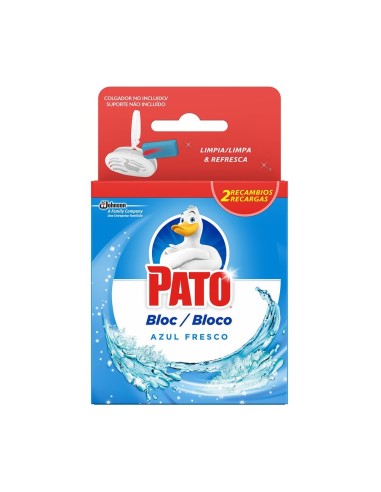 PATO BLOC RECAMBIO WC AZUL 2 X 40GRS