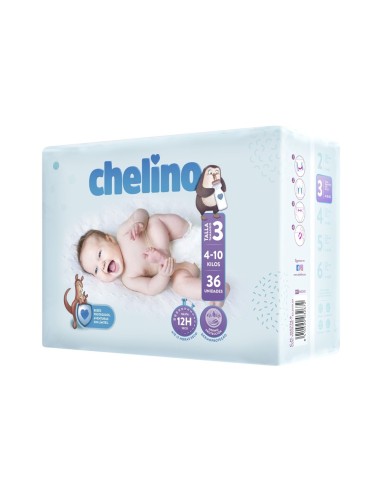 CHELINO PAÑAL TALLA 3 (4 A 10 KGS.) 36 PAÑALES