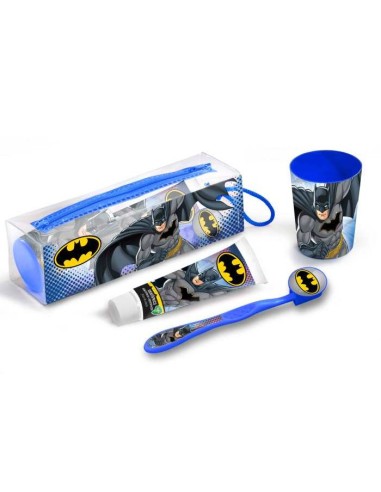 BATMAN SET DENTAL DENTRIFRICO CEPILLO VASO Y NECESER