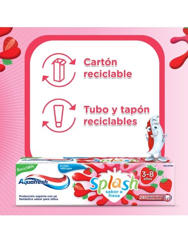 AQUAFRESH SPLAS KIDS 3-8 AÑOS SABOR FRESA 75ML
