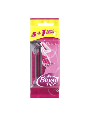 GILLETTE BLUE II PLUS WOMAN MAQUINILLA DESECHABLE 5+1 GRATIS