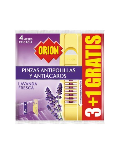 ORION ANTIPOLILLA PINZA LAVANDA 3+1 UDS.