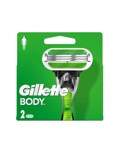 GILLETTE CARGADOR BODY 2 RECAMBIOS MAQUINILLA DEPILATORIA