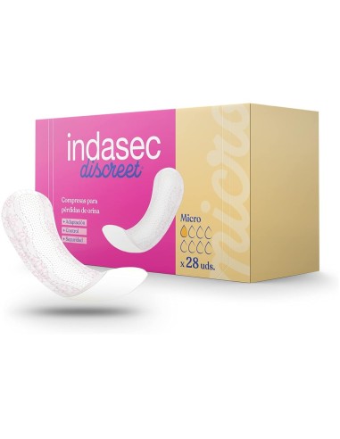 INDASEC COMPRESA DE INCONTINENCIA MICRO 28 UDS. DISCREET