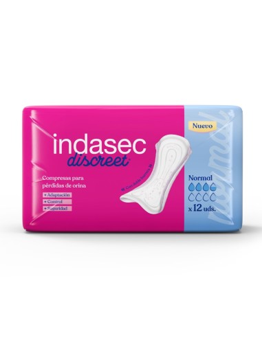 INDASEC COMPRESA DE INCONTINENCIA NORMAL 12 UDS. DISCREET