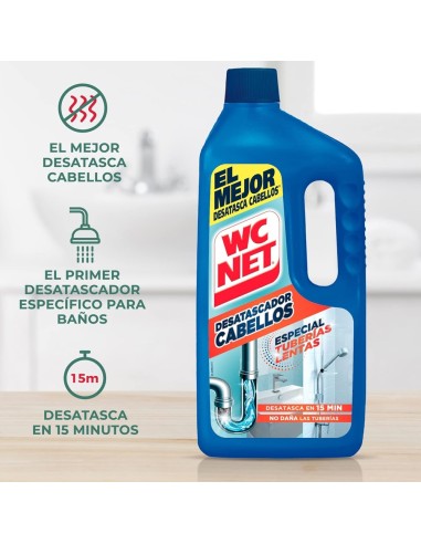 Solución WC Net 1L, adiós a las tuberías lentas por cabellos.