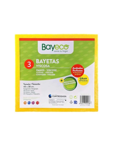 BAYECO BAYETA VISCOSA AMARILLA PACK 3 UDS