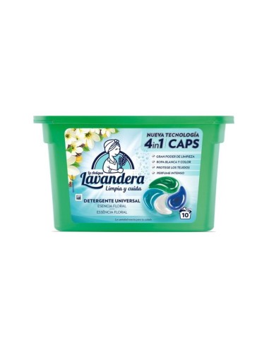 LAVANDERA DETERGENTE CAPSULAS LAVADORA 10 DOSIS FLORAL