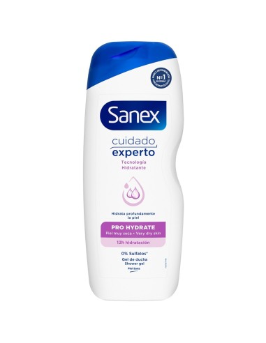 SANEX GEL DE BAÑO 600ML PRO HYDRATE PIEL MUY SECA