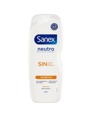 SANEX GEL DE BAÑO 600ML NEUTRO HIDRATANTE SIN - PIEL SECA