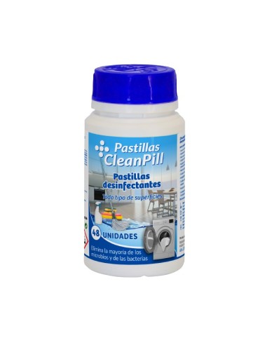 CLEAN PILL PASTILLAS DESINFECTANTES SUPERFICIES BOTE 48 UDS