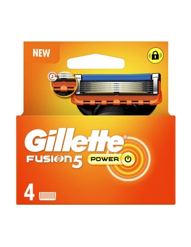 GILLETTE FUSION-5 CARGADOR POWER 4 UDS RECAMBIO