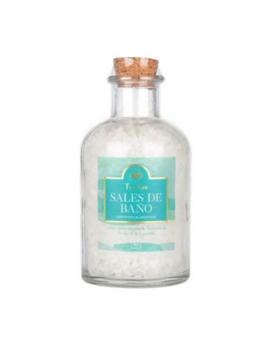 SALES DE BAÑO TE & LAVANDA BOTELLA CRISTAL 300 GRS