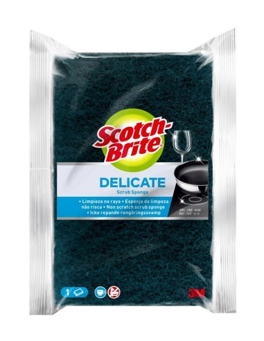 SCOTCH BRITE ESTROPAJO CON ESPONJA AZUL NO RAYA PACK-1 UD