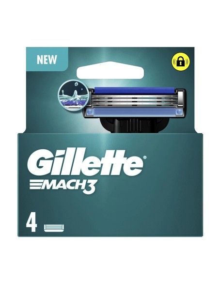 Recambios para afeitadora GILLETTE MACH3, paquete de 4 unidades