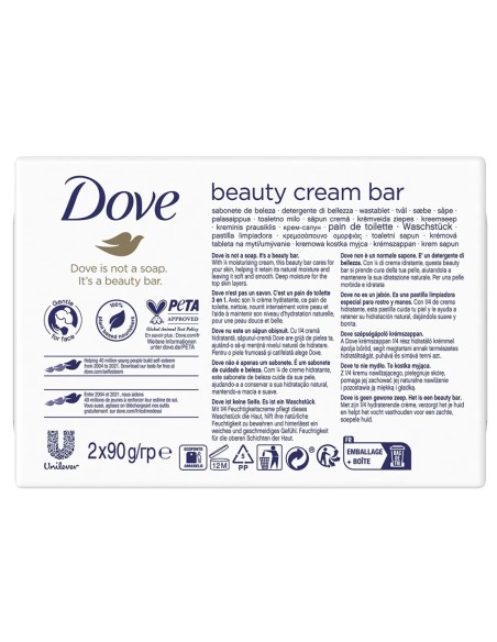 Dove Jabón de Manos 2 x 90 g, limpieza e hidratación diaria