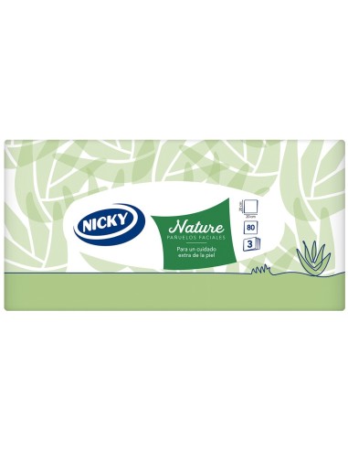 NICKY PAÑUELOS DE PAPEL CAJA 80 UDS. 3 CAPAS ALOE VERA