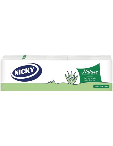 NICKY PAÑUELOS DE PAPEL BOLSILLO POCKET ALOE VERA 10 UDS.