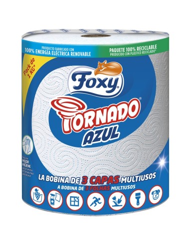 FOXY ROLLO MULTIUSOS AZUL TORNADO 3 CAPAS