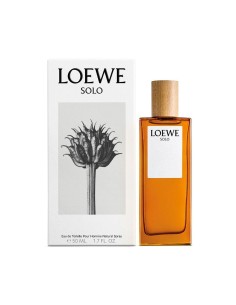 Perfume Loewe Solo caja blanca y frasco ámbar