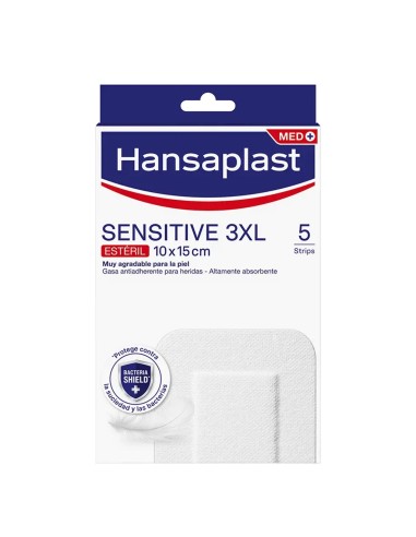 HANSAPLAST SENSITIVE 3XL GASA ANTIHADHERENTE 5 UDS (10 X 15 CM)