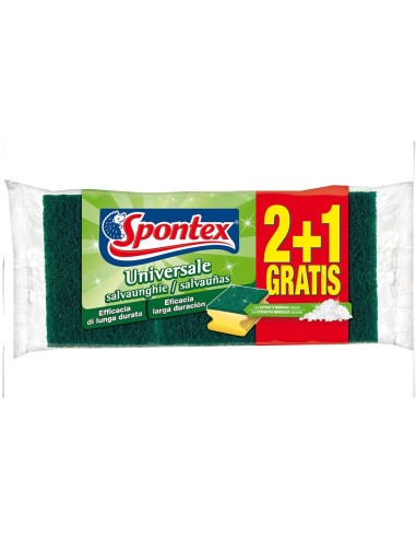 SPONTEX ESTROPAJO SALVAUÑAS UNIVERSAL 2 +1 GRATIS