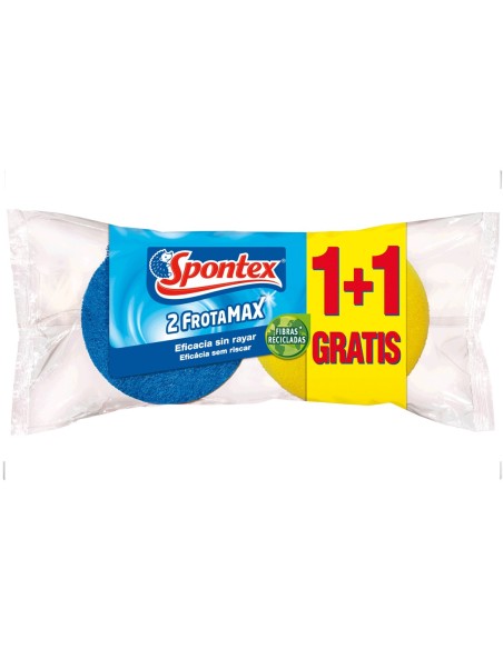 Estropajo Spontex Frotamax No Raya 1+1 Gratis, ideal para limpieza sin arañazos.