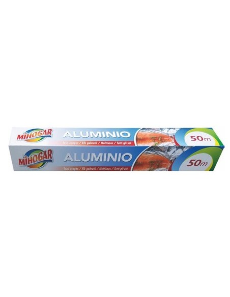 Papel de aluminio Mihogar 50 metros, ideal para cocinar, conservar y proteger alimentos