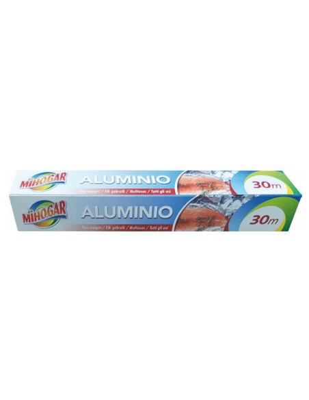 Caja de Papel de Aluminio Mihogar 30 metros formato multiusos