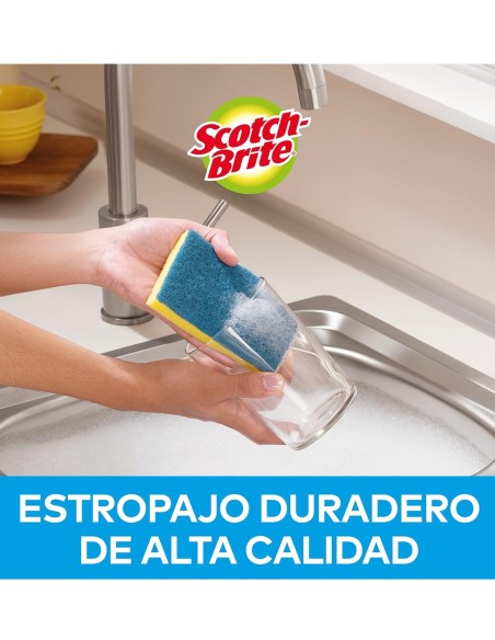 SCOTCH BRITE ESTROPAJO CON ESPONJA AZUL NO RAYA PACK-2 UDS