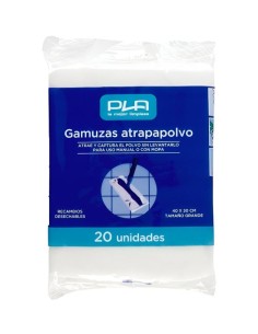 Pack 20 gamuzas atrapapolvo PLA tamaño grande 40x30 cm.