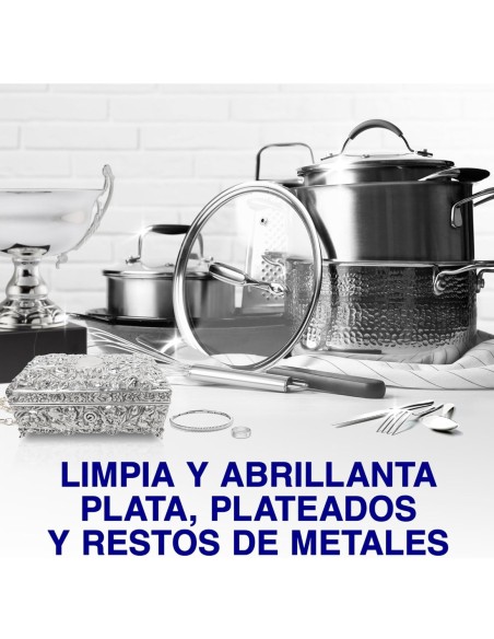 Producto de limpieza Aladdin para metales, ideal para restaurar el brillo perdido.