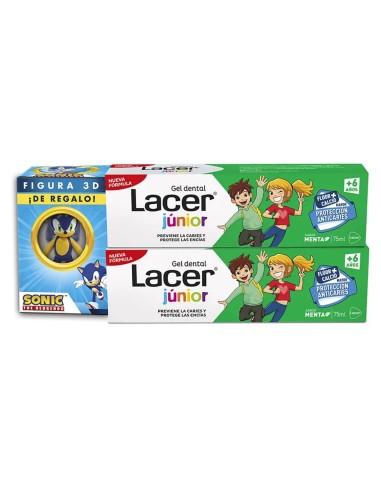 LACER JUNIOR GEL DENTIFRICO MENTA 2X75 ML DUPLO + REGALO