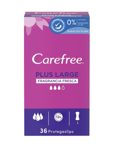 CAREFREE SALVA SLIP 36 UDS. MAXI PLUS FRAGANCIA FRESCA