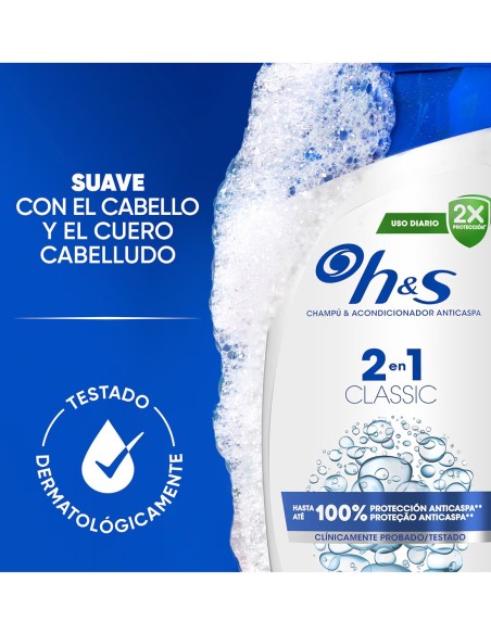Head & Shoulders Classic 2en1 250 ml, cabello suave y sin caspa