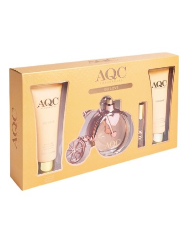 AQC SET COLONIA WOMAN GO LOVE VAP 100 ML + BODY 120 ML + GEL 120 ML + MINI VAP 15 ML