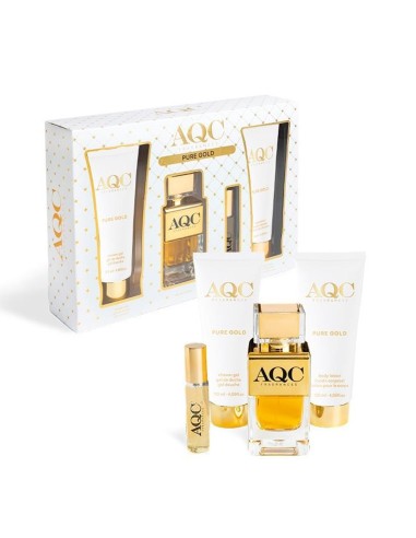 AQC SET COLONIA WOMAN PURE GOLD VAP 100 ML + BODY 120 ML + GEL 120 ML + MINI VAP 15 ML