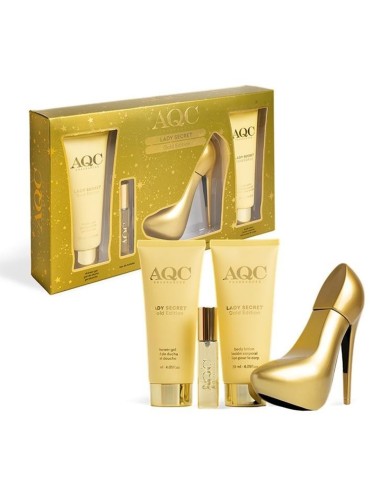 AQC SET COLONIA WOMAN GOLD VAP 100 ML + BODY 120 ML + GEL 120 ML + MINI VAP 15 ML