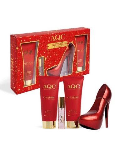 AQC SET COLONIA WOMAN RED VAP 100 ML + BODY 120 ML + GEL 120 ML + MINI VAP 15 ML