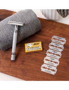 Pack 10 cuchillas BIC Chrome Platinum doble filo afeitado. 2